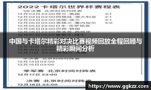 中国与卡塔尔精彩对决比赛视频回放全程回顾与精彩瞬间分析
